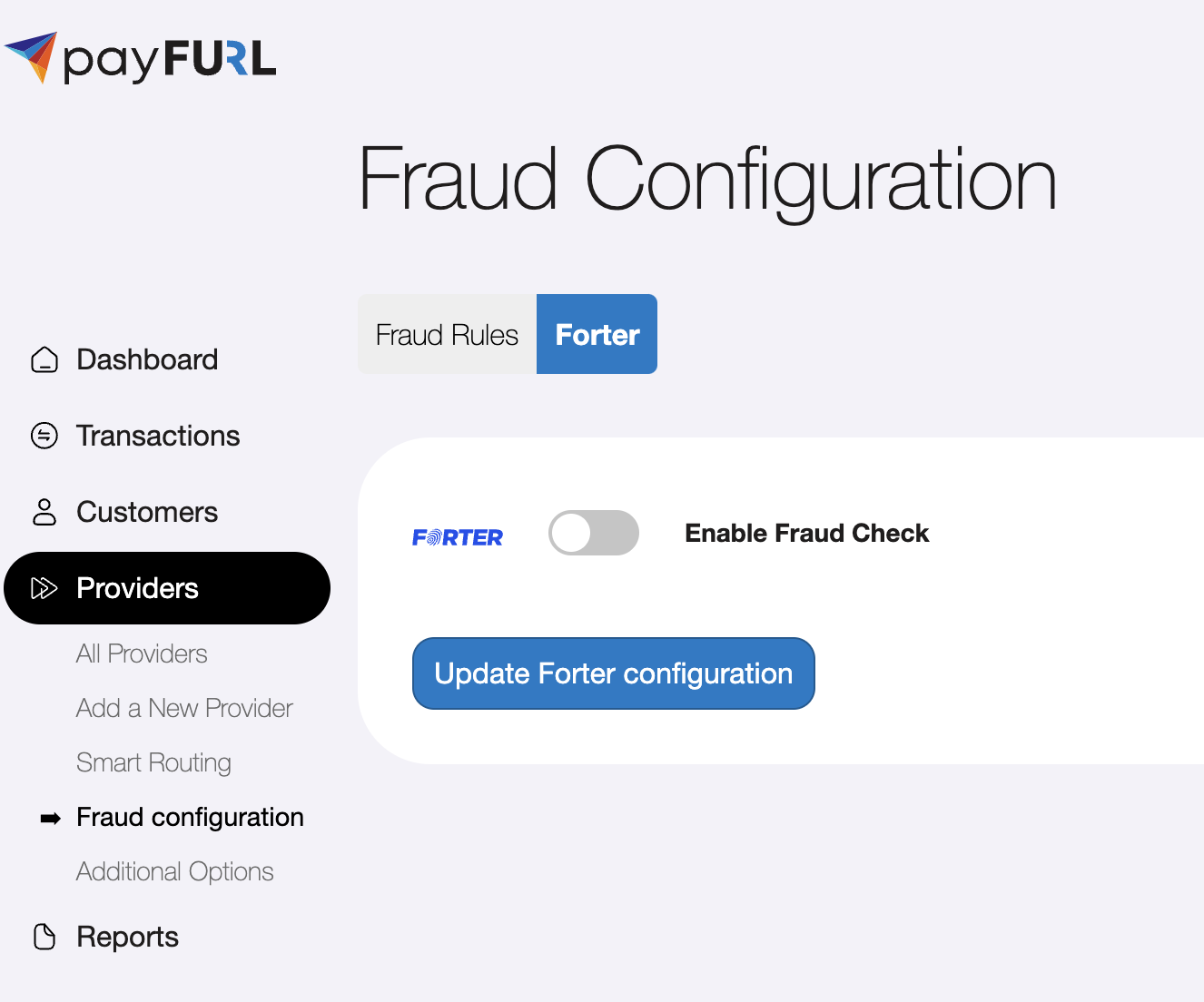Fraud configuration