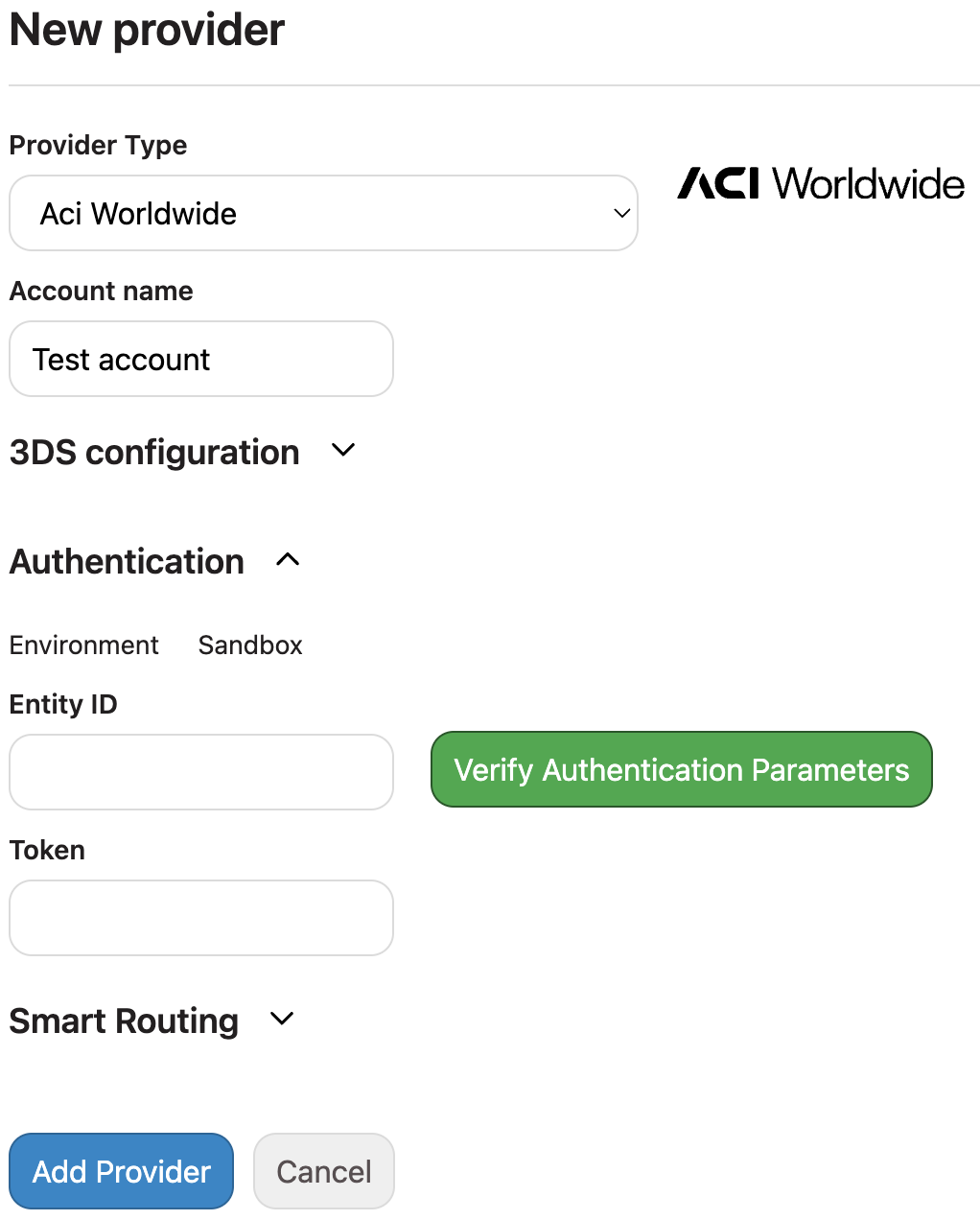 Add Aci Worldwide Provider