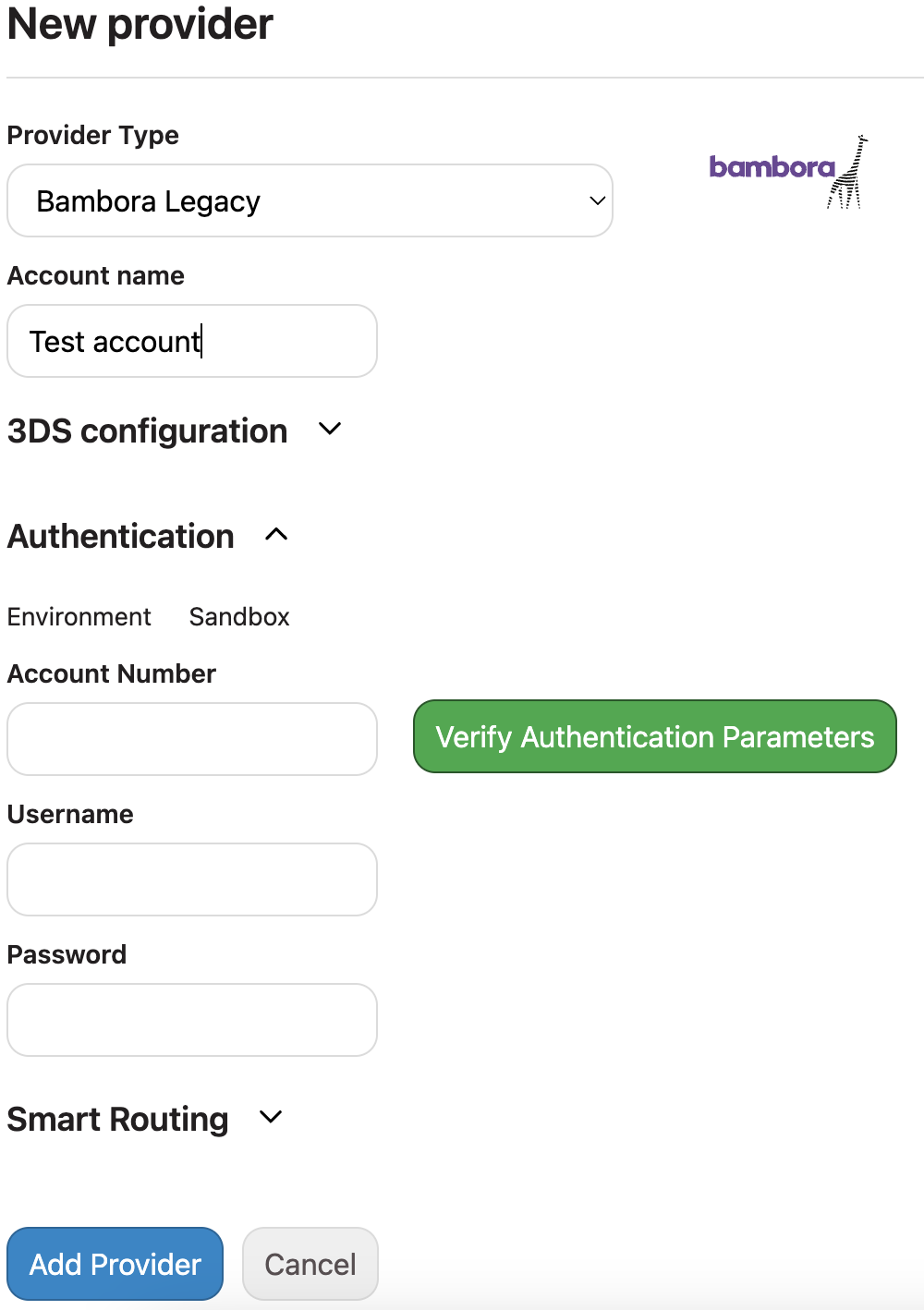 Add Bambora Legacy Provider