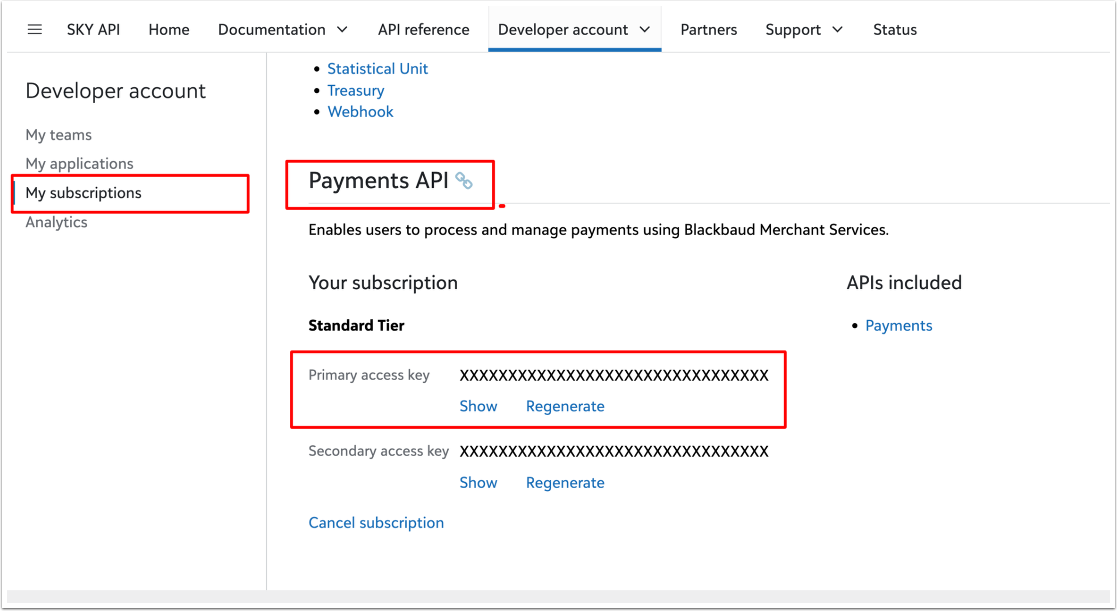 Obtain Subscription Key