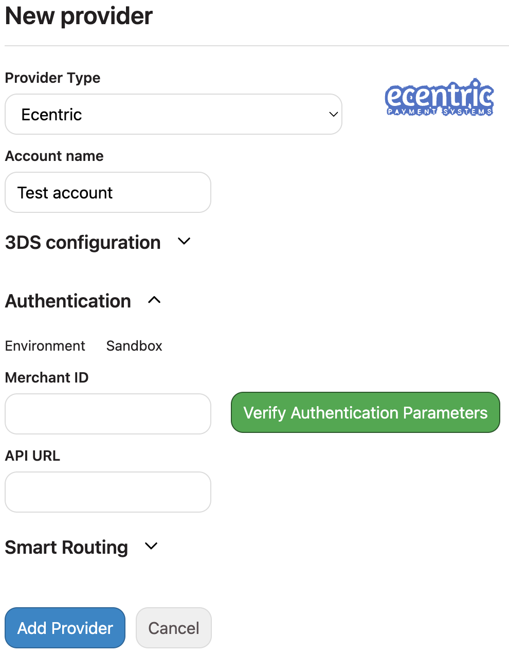 Add Ecentric Provider