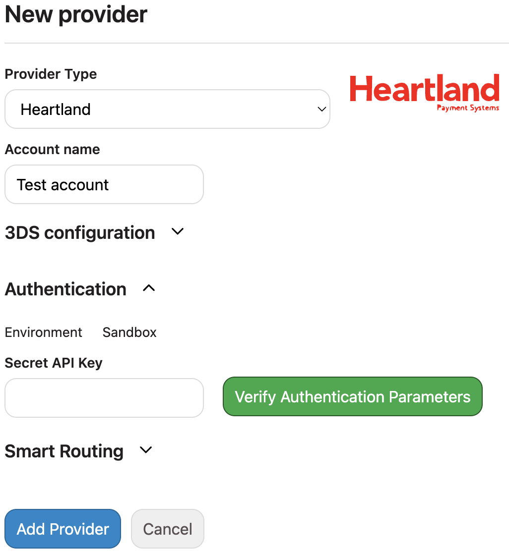 Add Heartland Provider
