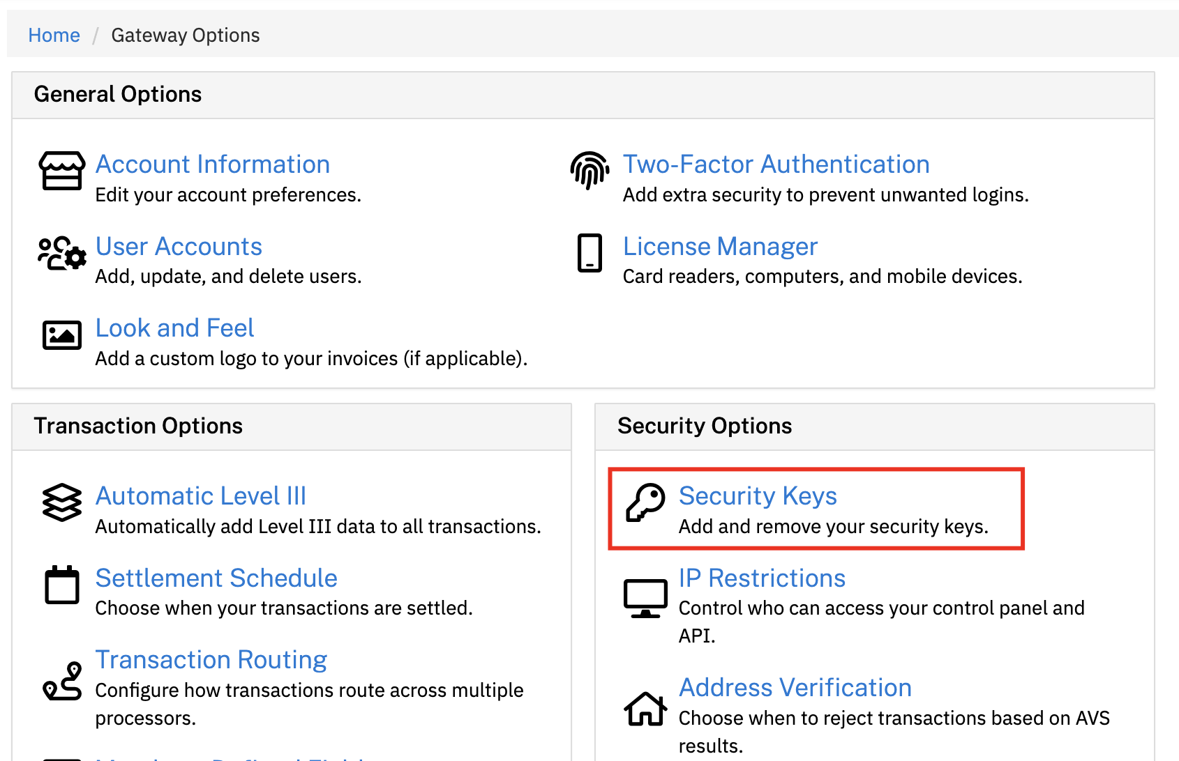 NMI Security Keys