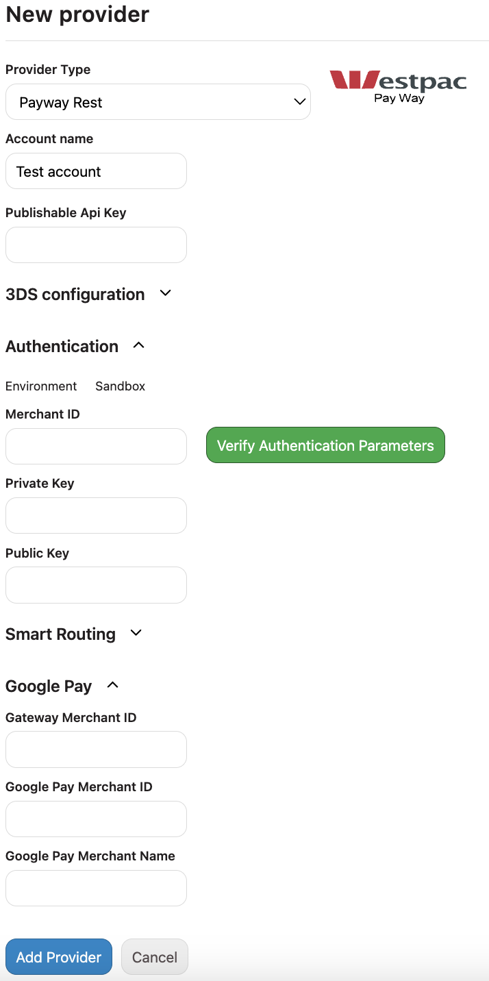 Add Payway Provider