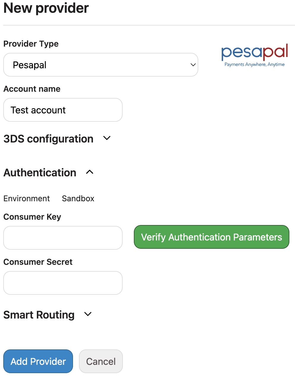 Add Pesapal Provider