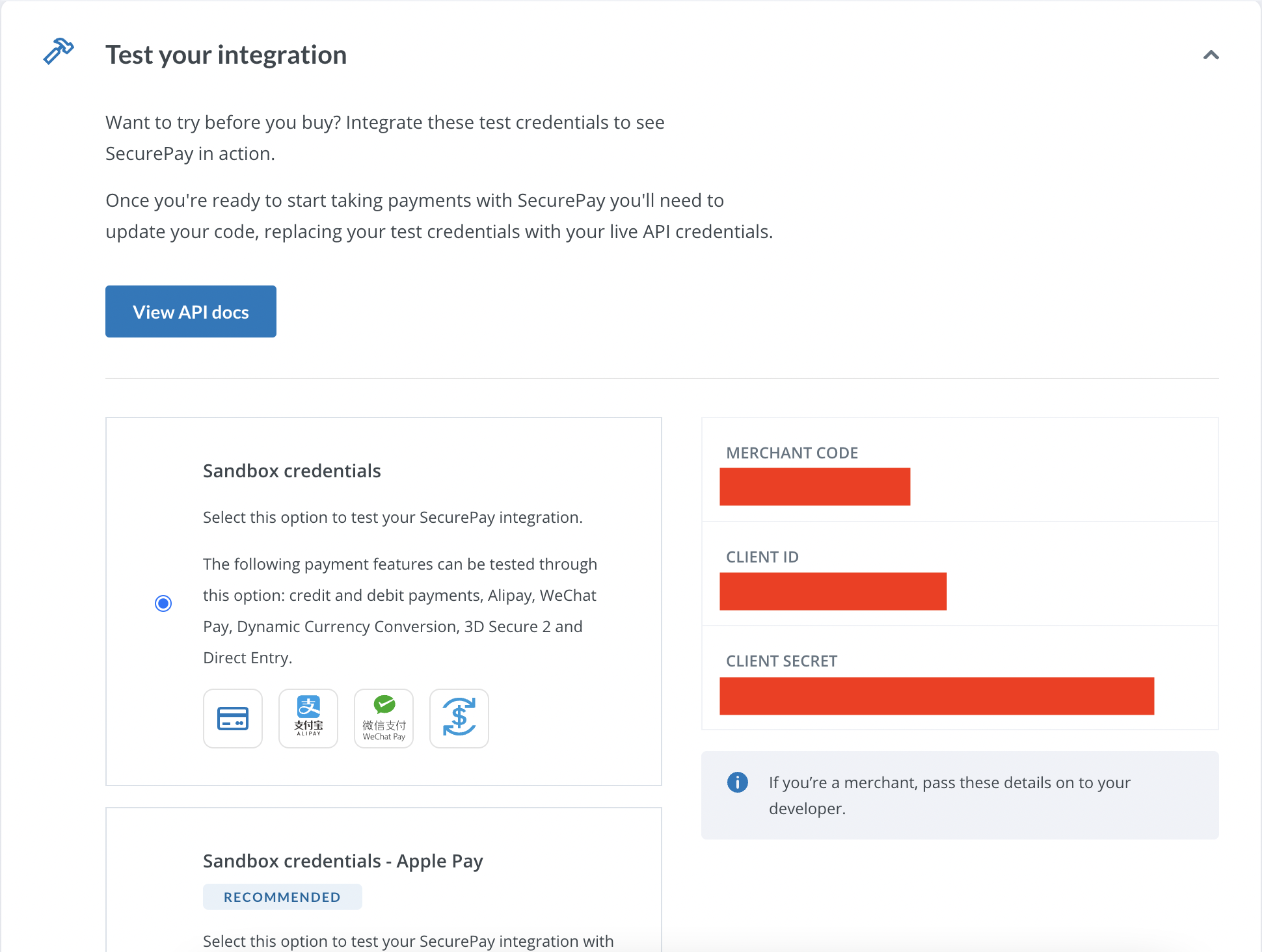 SecurePay Settings