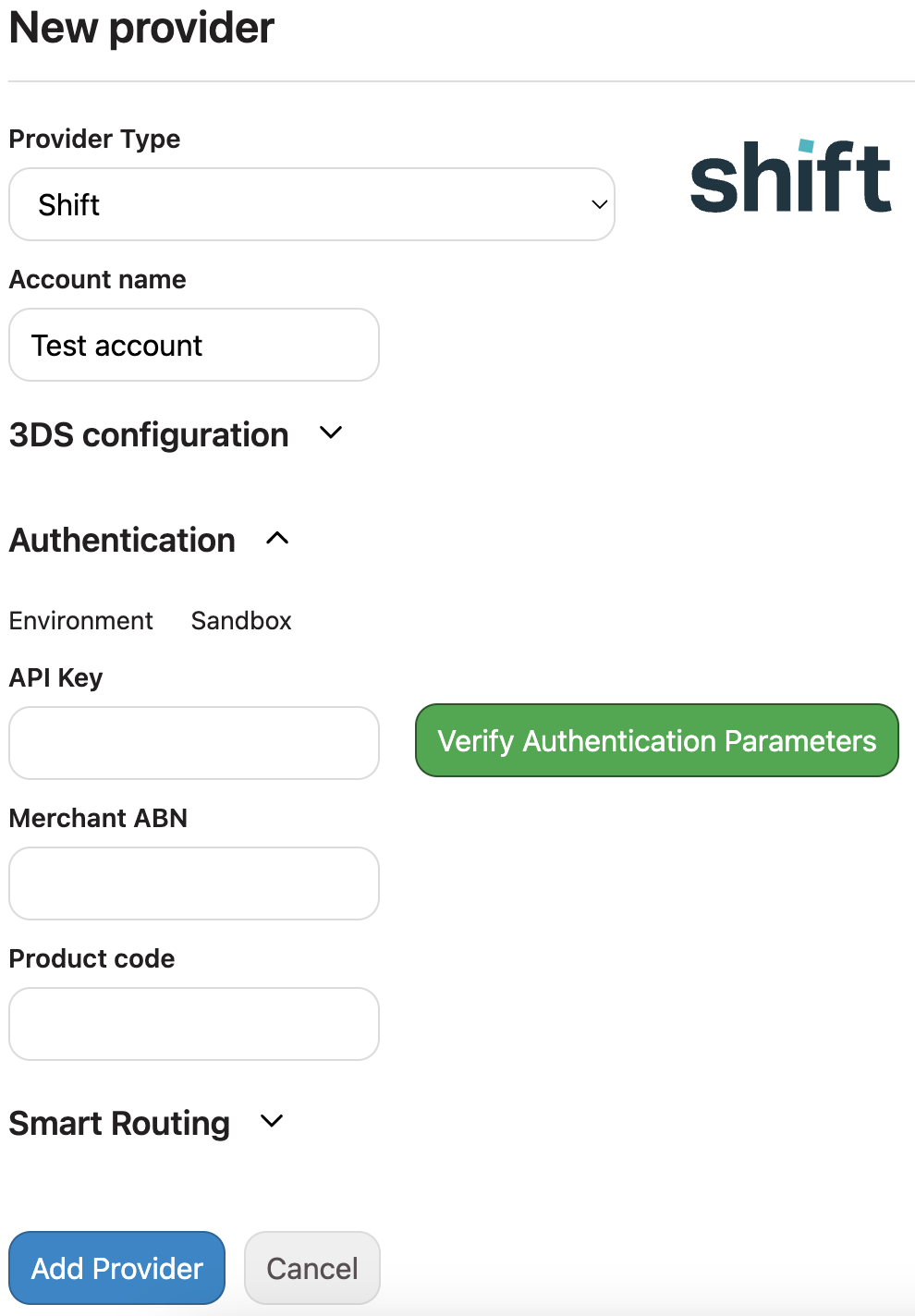 Add Shift Provider