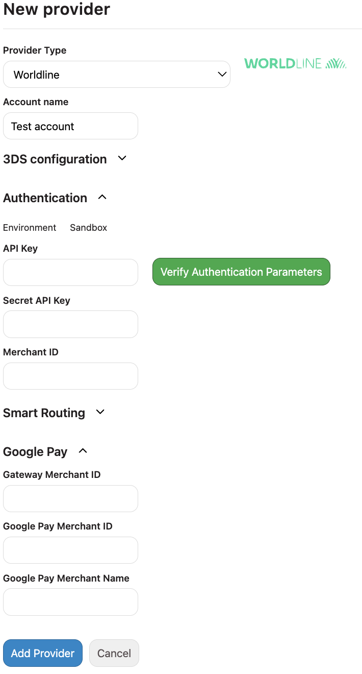 Add Worldline Provider